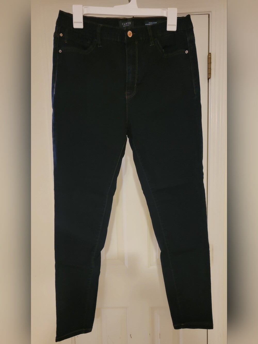 Curve & Shape Women’s Skinny Jeans — Dark Blue Stretch